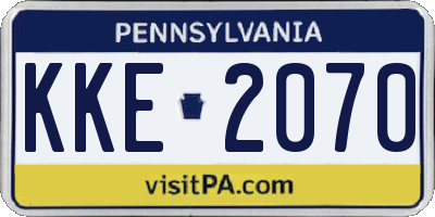 PA license plate KKE2070