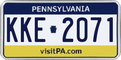 PA license plate KKE2071