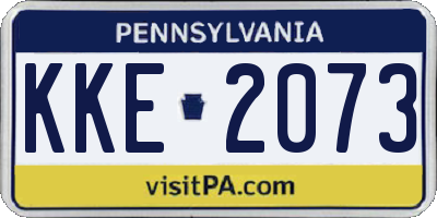 PA license plate KKE2073