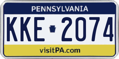 PA license plate KKE2074