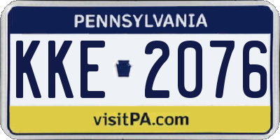 PA license plate KKE2076