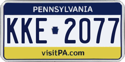 PA license plate KKE2077
