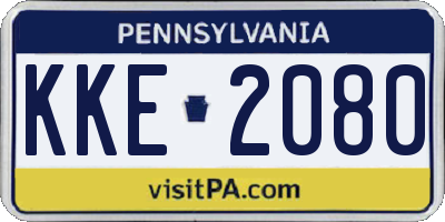 PA license plate KKE2080