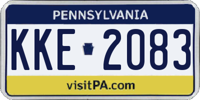 PA license plate KKE2083