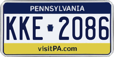 PA license plate KKE2086