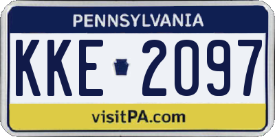 PA license plate KKE2097