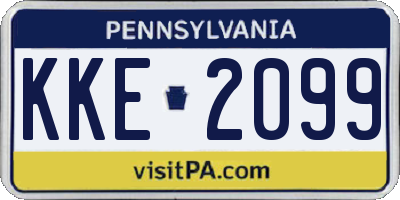 PA license plate KKE2099