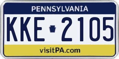 PA license plate KKE2105