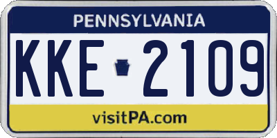 PA license plate KKE2109