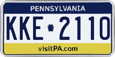PA license plate KKE2110