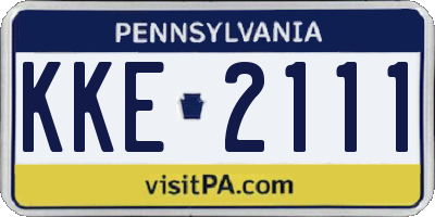 PA license plate KKE2111