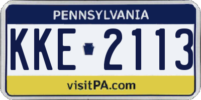 PA license plate KKE2113