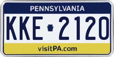 PA license plate KKE2120