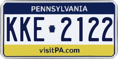 PA license plate KKE2122