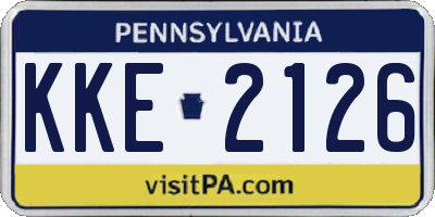 PA license plate KKE2126