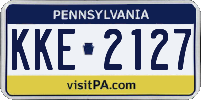 PA license plate KKE2127