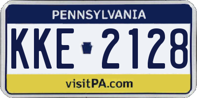 PA license plate KKE2128