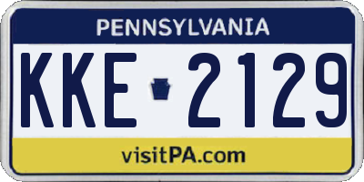 PA license plate KKE2129
