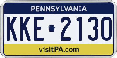 PA license plate KKE2130