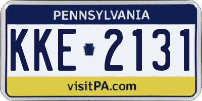 PA license plate KKE2131