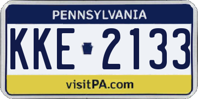 PA license plate KKE2133