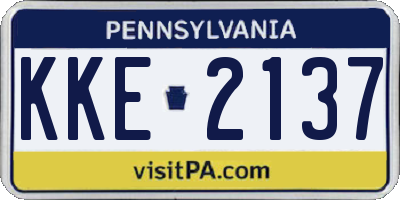 PA license plate KKE2137