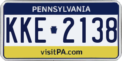 PA license plate KKE2138