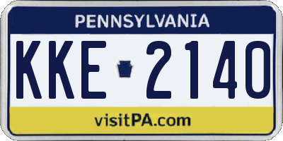 PA license plate KKE2140