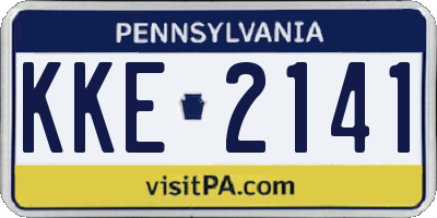 PA license plate KKE2141