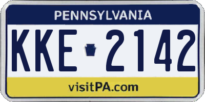 PA license plate KKE2142