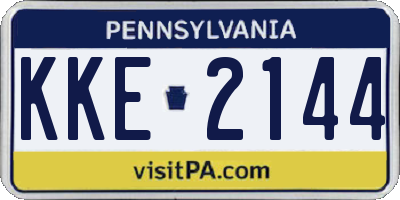 PA license plate KKE2144
