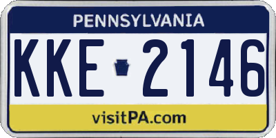 PA license plate KKE2146