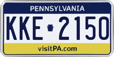 PA license plate KKE2150