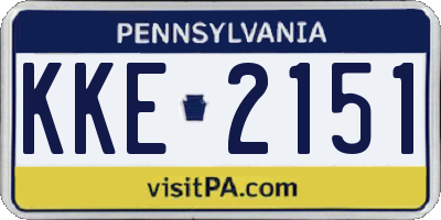 PA license plate KKE2151