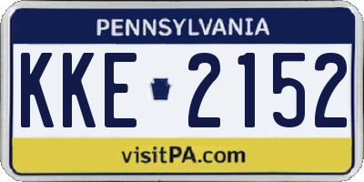 PA license plate KKE2152