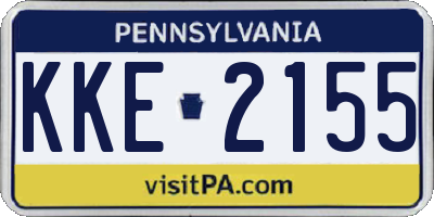 PA license plate KKE2155