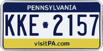 PA license plate KKE2157