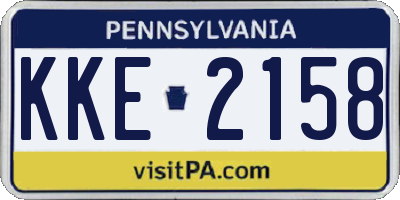PA license plate KKE2158