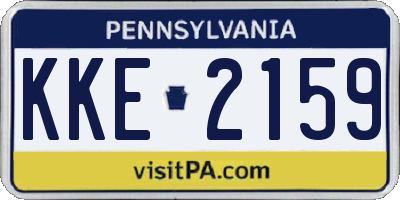 PA license plate KKE2159