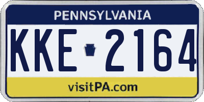 PA license plate KKE2164