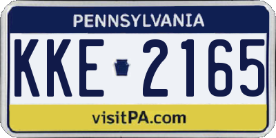 PA license plate KKE2165