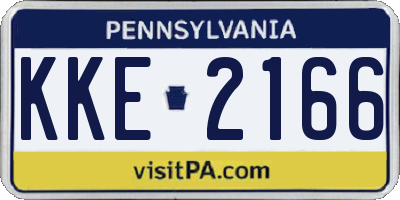 PA license plate KKE2166