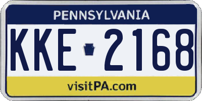 PA license plate KKE2168
