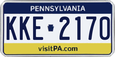 PA license plate KKE2170
