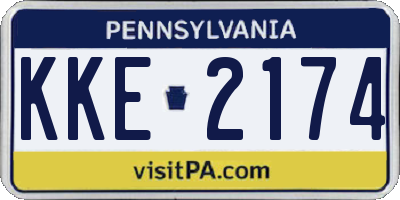 PA license plate KKE2174