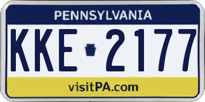 PA license plate KKE2177