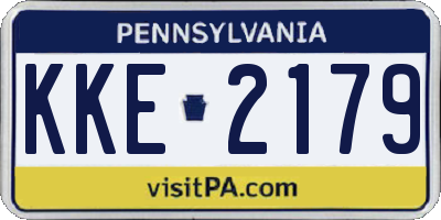 PA license plate KKE2179