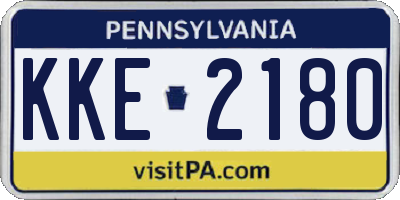 PA license plate KKE2180