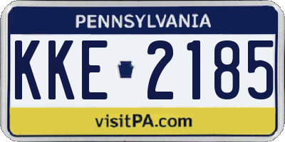 PA license plate KKE2185