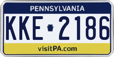 PA license plate KKE2186